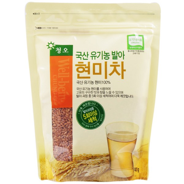 청오건강 유기농 발아 현미차 알곡