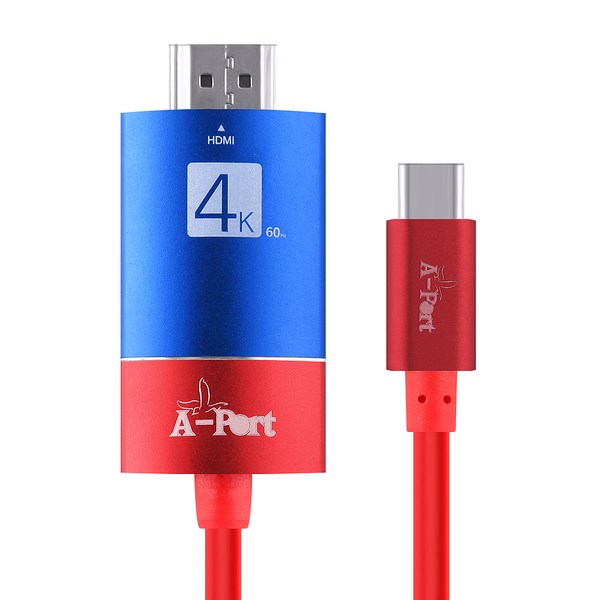 에이포트 C타입 스마트폰 MHL미러링 HDMI 케이블 레드