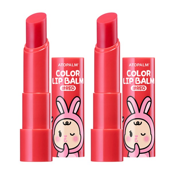 아토팜 키즈 컬러 립밤 3.3g, 레드, 2개