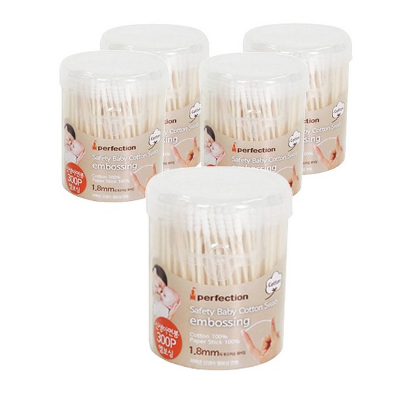 퍼펙션 신생아 면봉, 300개입, 5개