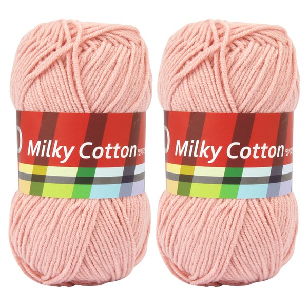 브랜드얀 밀키코튼 레드라벨 면혼방 뜨개실, 19인디언, 2개