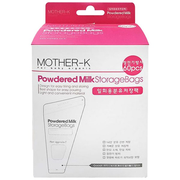 마더케이 일회용 분유저장팩 240ml, 60매, 1개