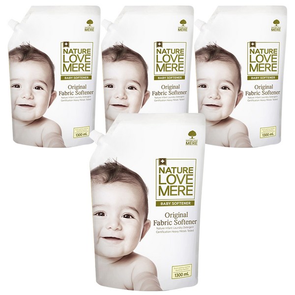 네이쳐러브메레 오리지널 유아 섬유유연제 허브가든향 리필, 1.3L, 4개