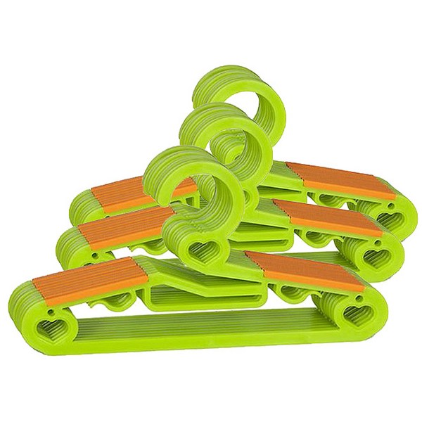 하트 논슬립 어린이용 옷걸이, 그린, 30개