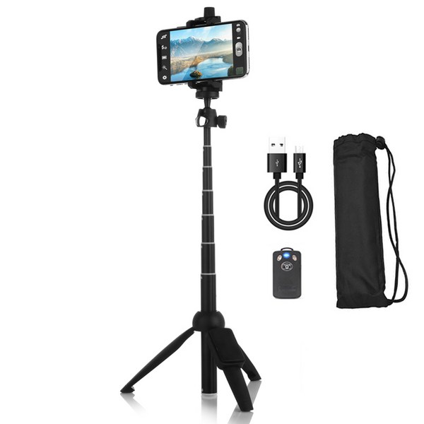 INTO 프리미엄 1m 셀카봉 삼각대 세트 블랙