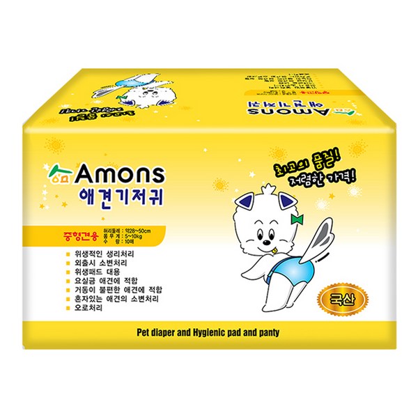 아몬스 암컷용 애견 기저귀, 중형, 10개입, 1개