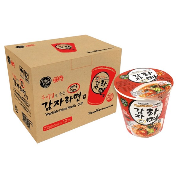 삼육 우리밀 감자라면 컵 73g, 12개