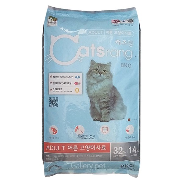캐츠랑 어덜트 고양이 사료, 닭, 8kg, 1개