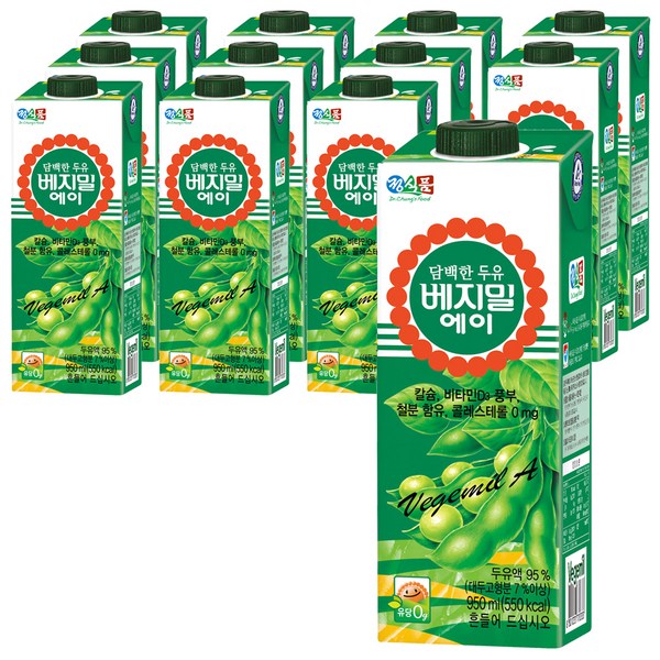 베지밀 에이 담백한 두유, 950ml, 12개