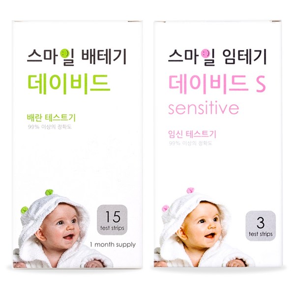 스마일랩 스마일 데이비드 배란테스트기 15p + 스마일 임신테스트기 S 3p, 18개입, 1세트