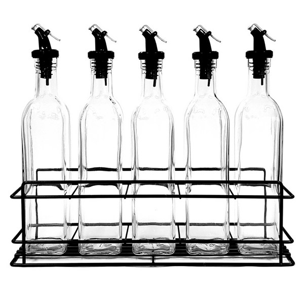 시노글라스 오일병 500ml 그레이 5p + GT 오일병선반 일반형 세트