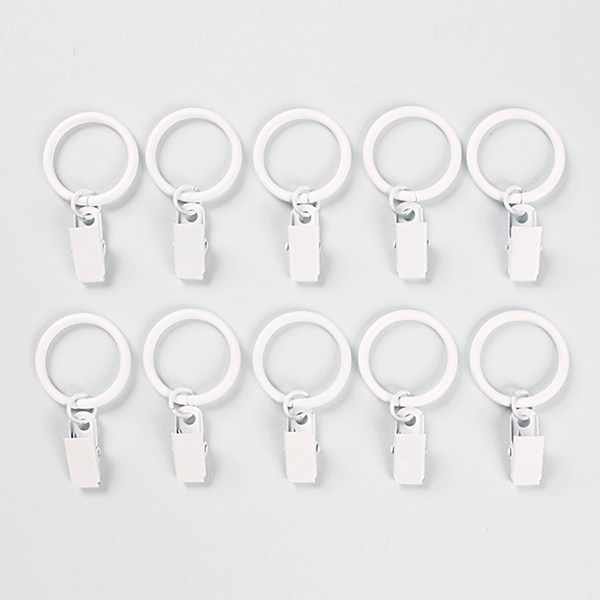  세류 커튼 집게링 핑킹형, 화이트, 10개입 