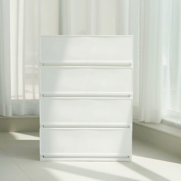 샤바스 컬러스토리 서랍장 600 와이드 4단, 화이트, 4개