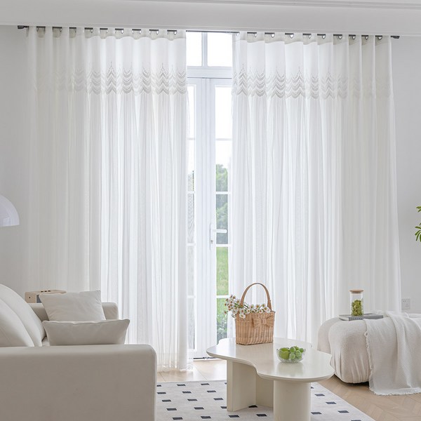 지나송 클라라 웨딩스타일 암막 이중 커튼 + 봉 세트