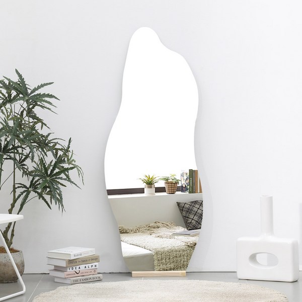 데코퍼니쳐 키엘 노프레임 비정형 웨이브 비산방지 전신거울600