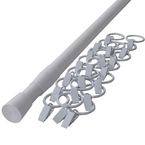 썬데코 22mm 이중스프링 압축봉 + 집게링, 화이트