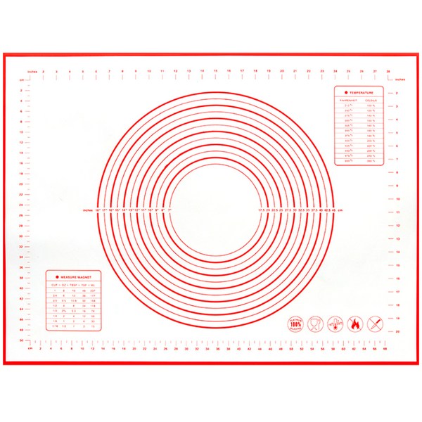 세븐프리 주방용 실리콘 반죽매트 특대형 레드, 1개