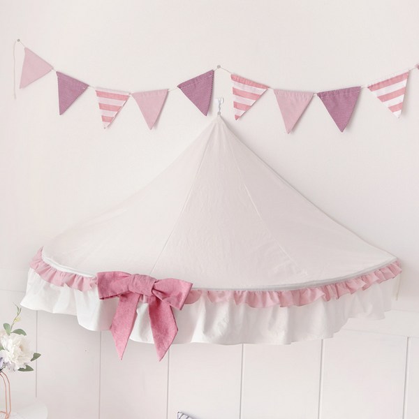 까사베르데 프린세스 반원 캐노피 + 와이어 세트, 핑크