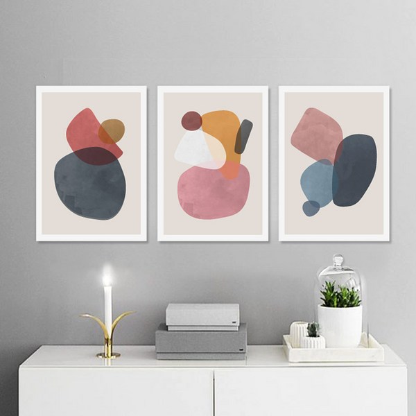  퍼니즈 앙뜨 폼보드 슬림액자 3종 + 후크 세트, 화이트 