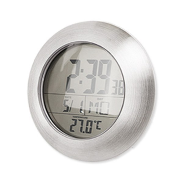 이메이트 욕실 방수시계 무소음 실버