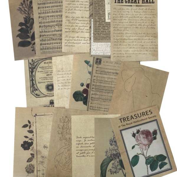  케이트가든 예쁜 편지지 감성 페이퍼 장식 16p 세트, 혼합색상, 1세트 