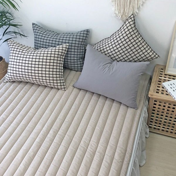 누블 데일리 순면 미끄럼방지 고무밴딩 사계절 패드, 베이지