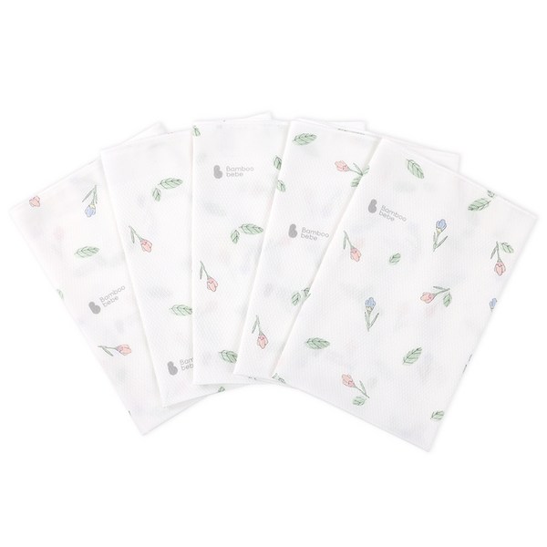 밤부베베 순한대나무 시그니처 아기꽃망울 엠보손수건 5p
