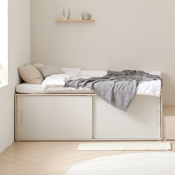  웰퍼니쳐 첸토 빅수납 침대 640 프레임 방문설치, 화이트 