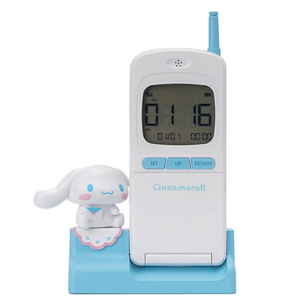 로이체 산리오 LED 무드등 레트로 알람 디지털 탁상시계 SAN-RTC-A, 시나모롤 화이트