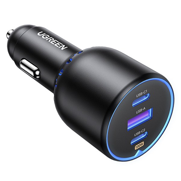 유그린 트리플 130W PD PPS QC 시거잭 멀티 차량용 고속충전기