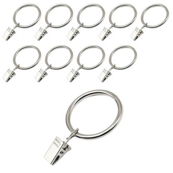 민스리빙 메탈 커튼집게링 32mm, 실버, 10개
