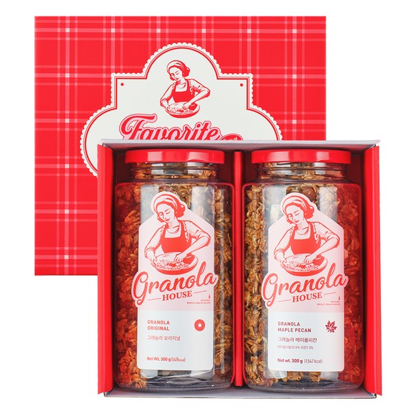 그래놀라하우스 페이보릿셀렉션 오리지널 + 메이플피칸 그래놀라 시리얼 세트, 300g, 1세트