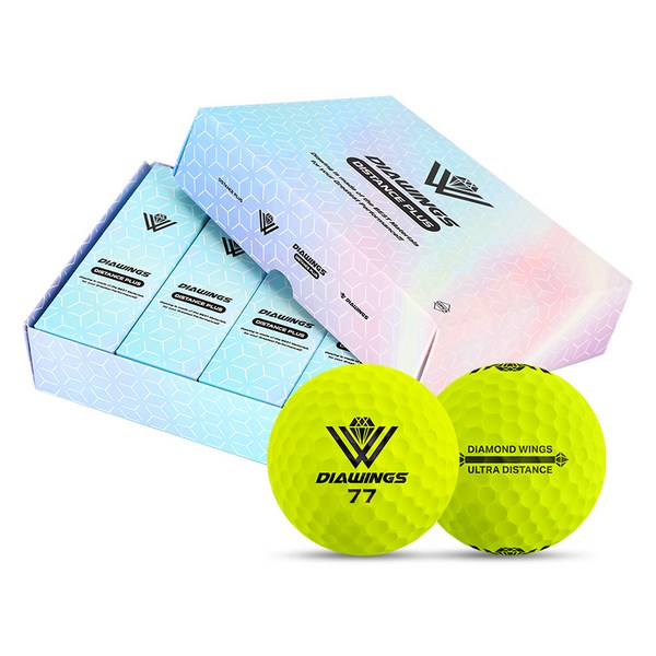 다이아윙스 고반발 비거리 골프공 M3, 무광옐로우, 3개입, 4개