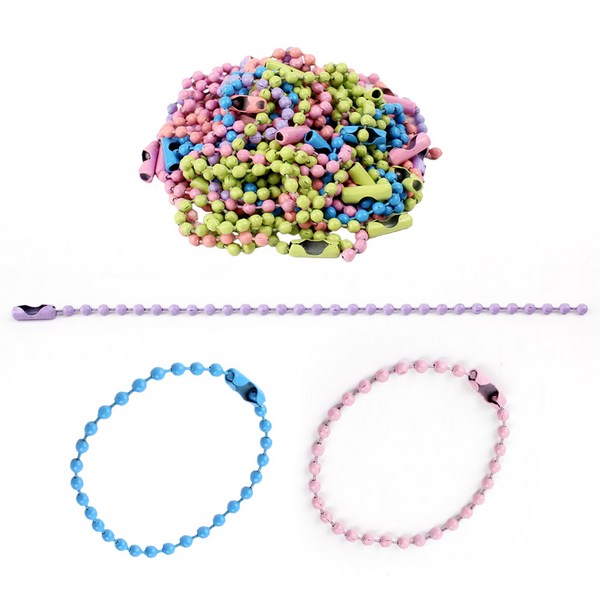 리코즈 컬러 볼체인 군번줄, 믹스, 50개