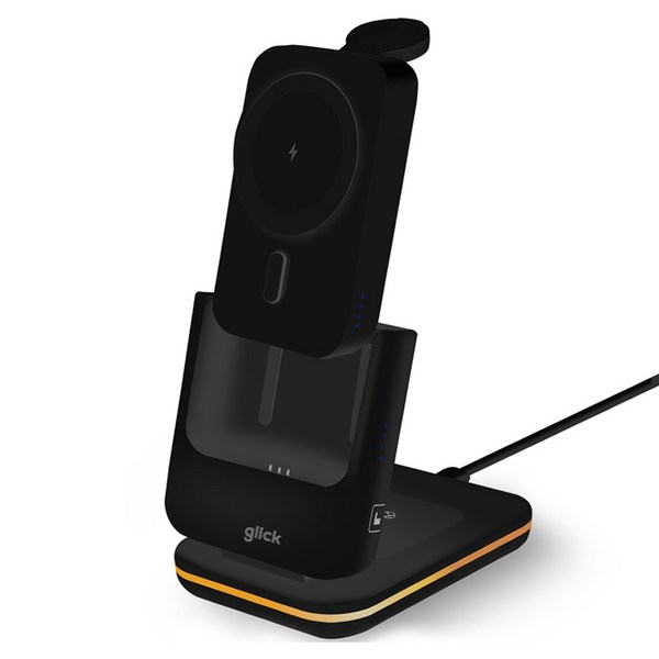 지클릭커 그릭 폴딩 3in1 애플워치 에어팟 맥세이프 무선 충전기 보조배터리 세트