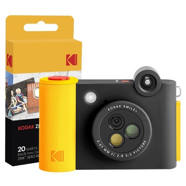 코닥 Smile+ 스마일 플러스 디지털 포토 즉석카메라 앤 프린터 블랙 + 인화지 20p 세트