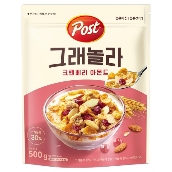 포스트 크랜베리 아몬드 그래놀라, 500g, 1개