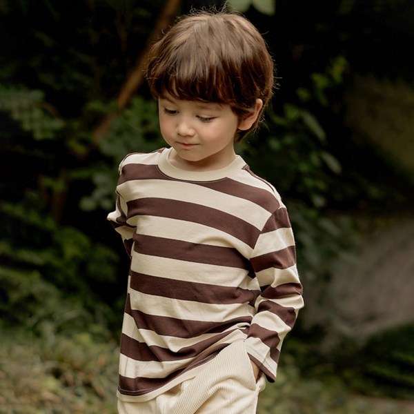 유니프랜드 아동용 스트라이프 20수 순면 긴팔 티셔츠