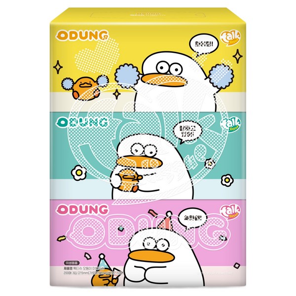 톡티슈 오둥이 미용티슈 2겹 200p x 3종 세트, 200매, 3개