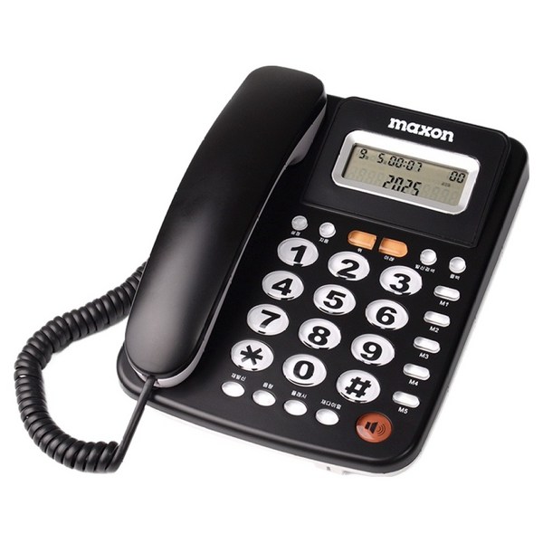 맥슨 발신자표시 유선 전화기 블랙