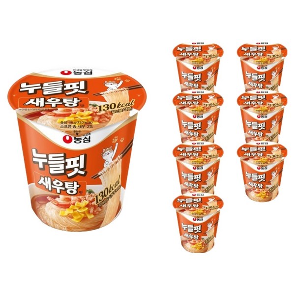 누들핏 새우탕맛 36g, 8개