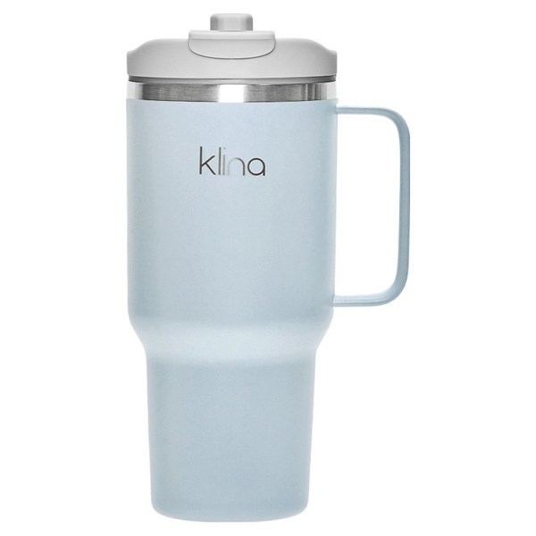 클리나 뉴원더 보온보냉 빨대 손잡이 차량용 대용량 텀블러, 블루, 900ml, 1개