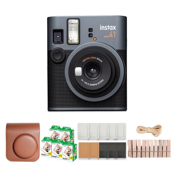 인스탁스 즉석카메라 + 전용가방 브라운 + 미니필름 100p + 종이액자 + 나무데코 세트