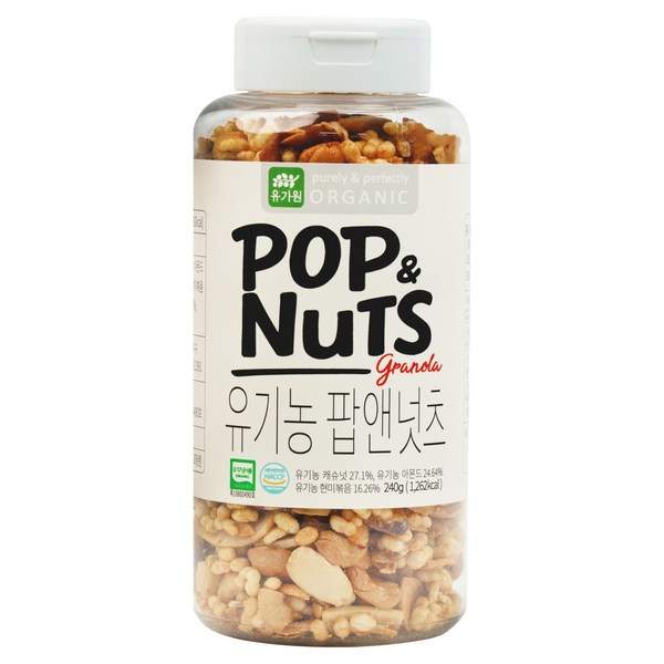 유가원 유기농 팝앤넛츠, 240g, 1개