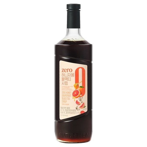네이쳐티 zero 허니자몽블랙티 시럽, 1L, 1개