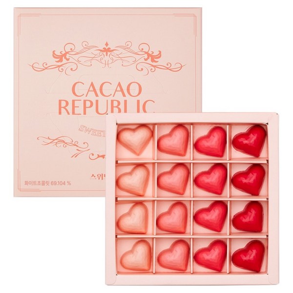 카카오리퍼블릭 스위트하트 수제초콜릿 4종 x 4p 선물세트 180g