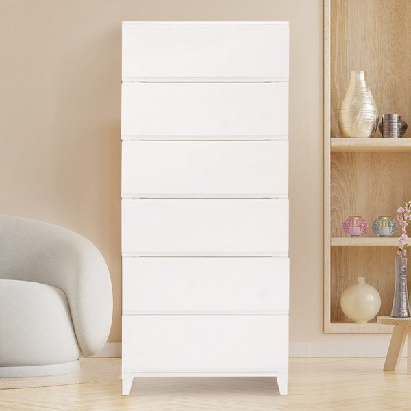 보노하우스 심플리 와이드 서랍장 6단, 화이트
