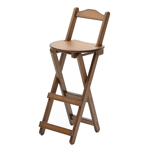 친절한마이쮸 원목 접이식 등받이형 홈바의자, 다크 우드