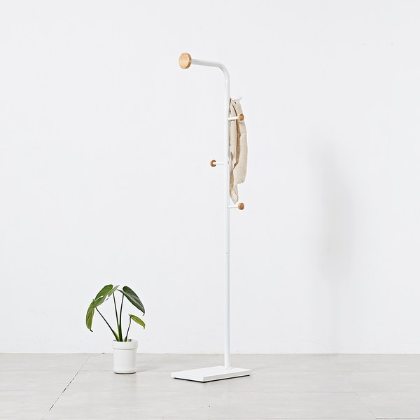 하우스레시피 바인 키 낮은 스탠드 행거, 화이트