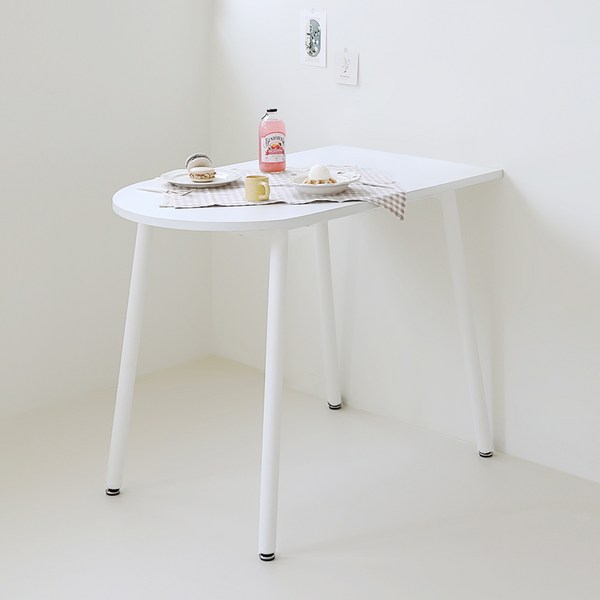 스칸디나 코지 반타원 식탁 800 x 600 x 725 mm, 화이트